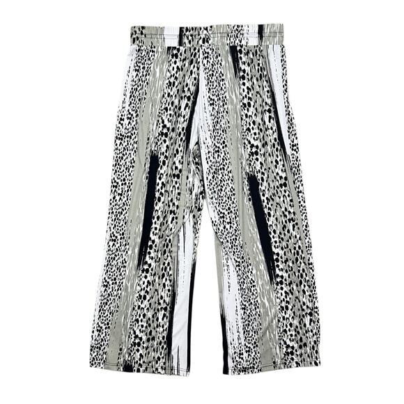 NWT New Directions Black, Tan and White Tie Waist Wide Leg Pants Size XL - Picture 3 of 5